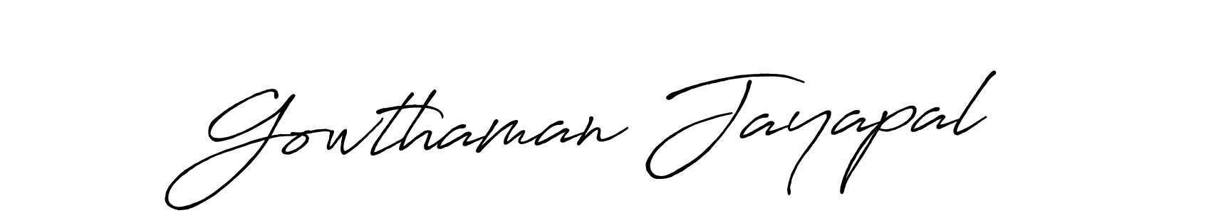 How to make Gowthaman Jayapal signature? Antro_Vectra_Bolder is a professional autograph style. Create handwritten signature for Gowthaman Jayapal name. Gowthaman Jayapal signature style 7 images and pictures png