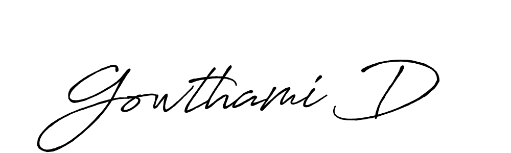 How to make Gowthami D signature? Antro_Vectra_Bolder is a professional autograph style. Create handwritten signature for Gowthami D name. Gowthami D signature style 7 images and pictures png