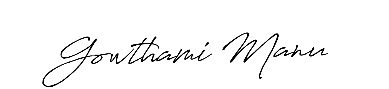 Similarly Antro_Vectra_Bolder is the best handwritten signature design. Signature creator online .You can use it as an online autograph creator for name Gowthami Manu. Gowthami Manu signature style 7 images and pictures png