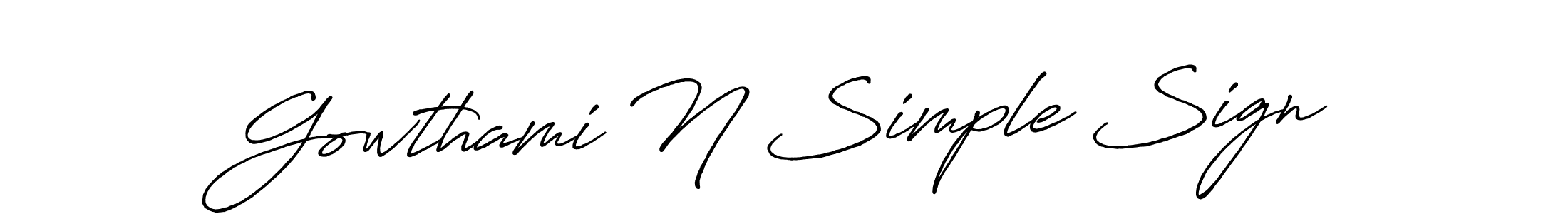 Also we have Gowthami N Simple Sign name is the best signature style. Create professional handwritten signature collection using Antro_Vectra_Bolder autograph style. Gowthami N Simple Sign signature style 7 images and pictures png