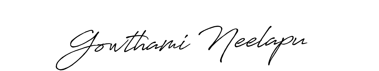 It looks lik you need a new signature style for name Gowthami Neelapu. Design unique handwritten (Antro_Vectra_Bolder) signature with our free signature maker in just a few clicks. Gowthami Neelapu signature style 7 images and pictures png