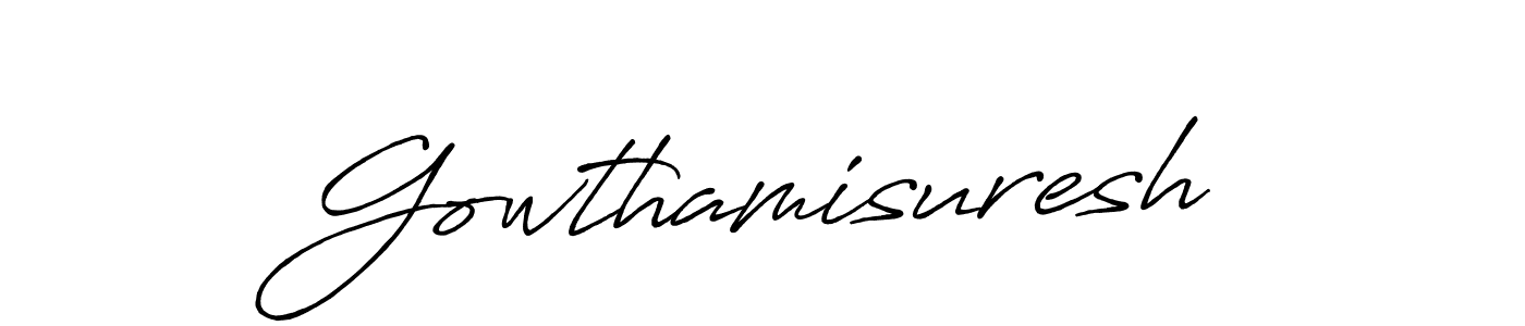 It looks lik you need a new signature style for name Gowthamisuresh. Design unique handwritten (Antro_Vectra_Bolder) signature with our free signature maker in just a few clicks. Gowthamisuresh signature style 7 images and pictures png