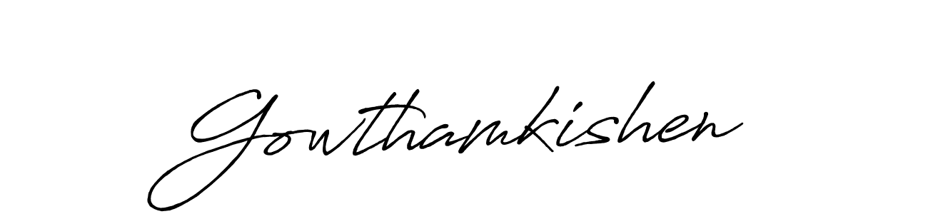 The best way (Antro_Vectra_Bolder) to make a short signature is to pick only two or three words in your name. The name Gowthamkishen include a total of six letters. For converting this name. Gowthamkishen signature style 7 images and pictures png
