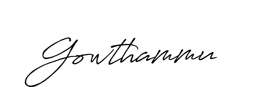 How to make Gowthammu name signature. Use Antro_Vectra_Bolder style for creating short signs online. This is the latest handwritten sign. Gowthammu signature style 7 images and pictures png