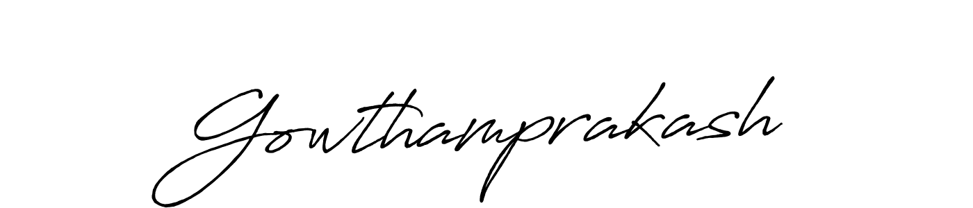 Also we have Gowthamprakash name is the best signature style. Create professional handwritten signature collection using Antro_Vectra_Bolder autograph style. Gowthamprakash signature style 7 images and pictures png