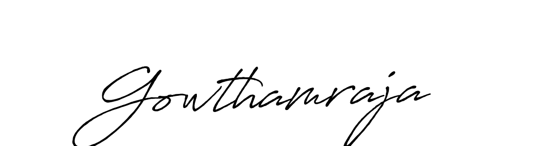 Make a beautiful signature design for name Gowthamraja. With this signature (Antro_Vectra_Bolder) style, you can create a handwritten signature for free. Gowthamraja signature style 7 images and pictures png