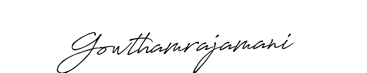 Use a signature maker to create a handwritten signature online. With this signature software, you can design (Antro_Vectra_Bolder) your own signature for name Gowthamrajamani. Gowthamrajamani signature style 7 images and pictures png