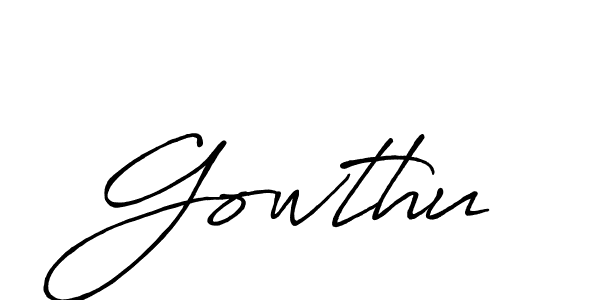 How to make Gowthu signature? Antro_Vectra_Bolder is a professional autograph style. Create handwritten signature for Gowthu name. Gowthu signature style 7 images and pictures png