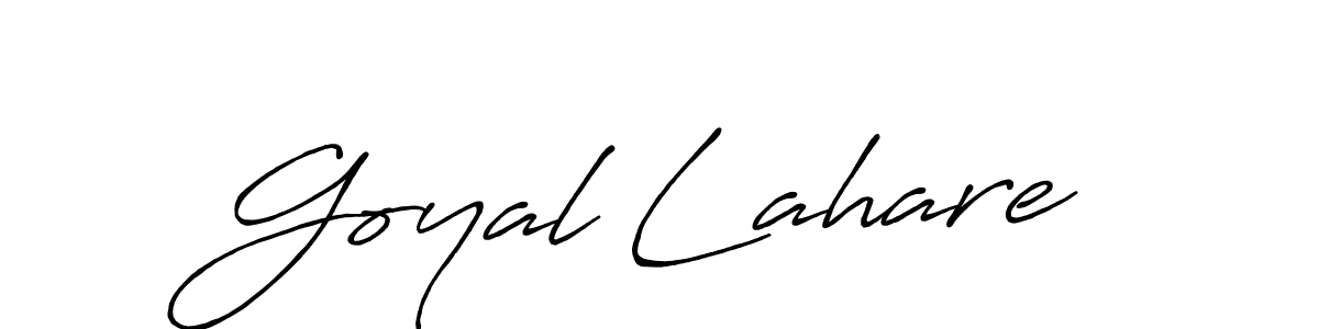 Also You can easily find your signature by using the search form. We will create Goyal Lahare name handwritten signature images for you free of cost using Antro_Vectra_Bolder sign style. Goyal Lahare signature style 7 images and pictures png