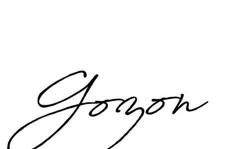 Design your own signature with our free online signature maker. With this signature software, you can create a handwritten (Antro_Vectra_Bolder) signature for name Gozon. Gozon signature style 7 images and pictures png