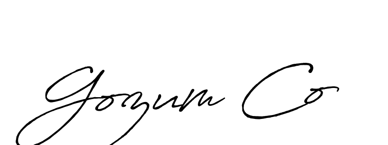 Design your own signature with our free online signature maker. With this signature software, you can create a handwritten (Antro_Vectra_Bolder) signature for name Gozum Co. Gozum Co signature style 7 images and pictures png