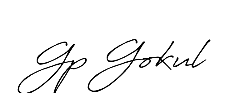 Also we have Gp Gokul name is the best signature style. Create professional handwritten signature collection using Antro_Vectra_Bolder autograph style. Gp Gokul signature style 7 images and pictures png