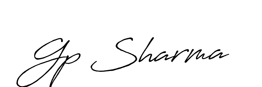 How to make Gp Sharma name signature. Use Antro_Vectra_Bolder style for creating short signs online. This is the latest handwritten sign. Gp Sharma signature style 7 images and pictures png