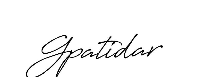 Make a beautiful signature design for name Gpatidar. With this signature (Antro_Vectra_Bolder) style, you can create a handwritten signature for free. Gpatidar signature style 7 images and pictures png