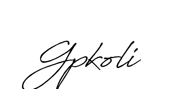 Create a beautiful signature design for name Gpkoli. With this signature (Antro_Vectra_Bolder) fonts, you can make a handwritten signature for free. Gpkoli signature style 7 images and pictures png