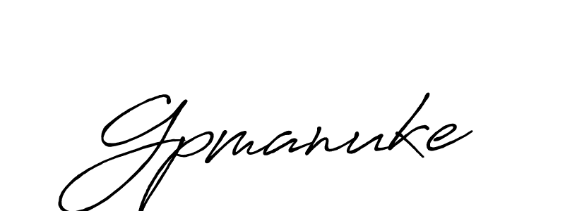 Use a signature maker to create a handwritten signature online. With this signature software, you can design (Antro_Vectra_Bolder) your own signature for name Gpmanuke. Gpmanuke signature style 7 images and pictures png