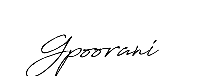 How to make Gpoorani name signature. Use Antro_Vectra_Bolder style for creating short signs online. This is the latest handwritten sign. Gpoorani signature style 7 images and pictures png