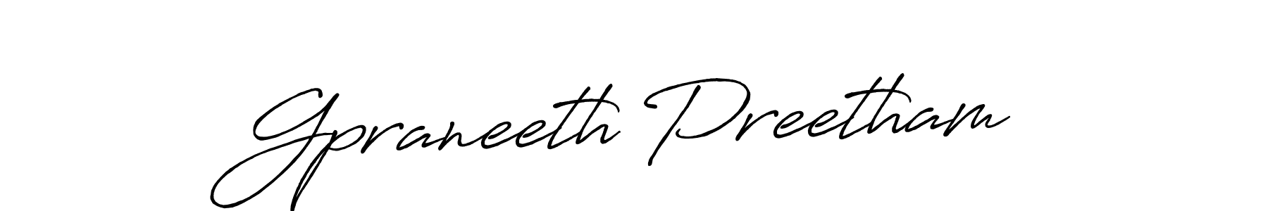 Design your own signature with our free online signature maker. With this signature software, you can create a handwritten (Antro_Vectra_Bolder) signature for name Gpraneeth Preetham. Gpraneeth Preetham signature style 7 images and pictures png