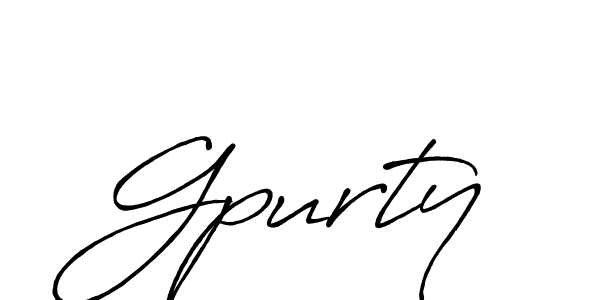 Make a beautiful signature design for name Gpurty. With this signature (Antro_Vectra_Bolder) style, you can create a handwritten signature for free. Gpurty signature style 7 images and pictures png