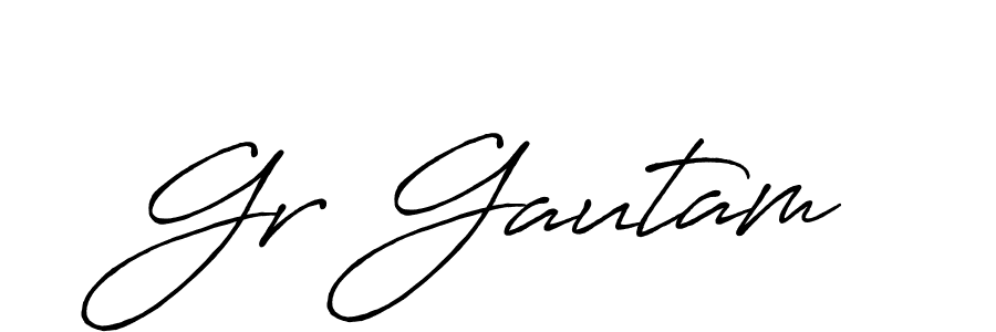 How to make Gr Gautam name signature. Use Antro_Vectra_Bolder style for creating short signs online. This is the latest handwritten sign. Gr Gautam signature style 7 images and pictures png