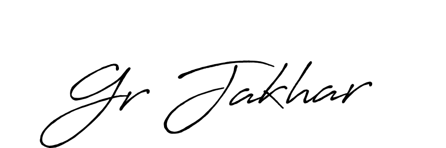 Create a beautiful signature design for name Gr Jakhar. With this signature (Antro_Vectra_Bolder) fonts, you can make a handwritten signature for free. Gr Jakhar signature style 7 images and pictures png