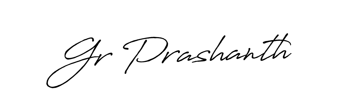 Make a beautiful signature design for name Gr Prashanth. With this signature (Antro_Vectra_Bolder) style, you can create a handwritten signature for free. Gr Prashanth signature style 7 images and pictures png