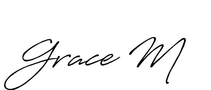 Similarly Antro_Vectra_Bolder is the best handwritten signature design. Signature creator online .You can use it as an online autograph creator for name Grace M. Grace M signature style 7 images and pictures png