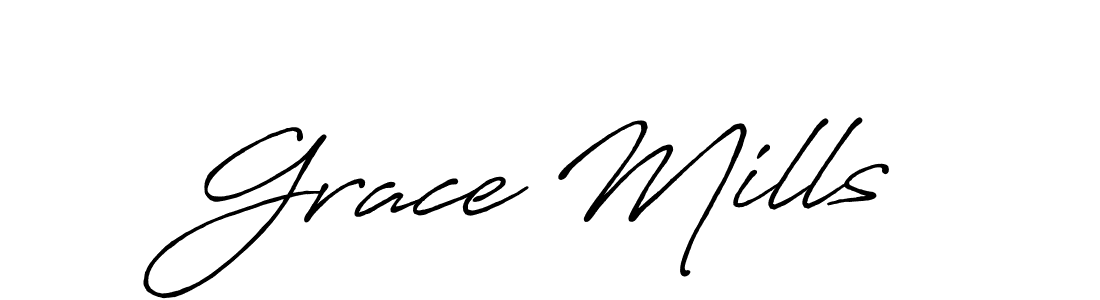 Make a beautiful signature design for name Grace Mills. With this signature (Antro_Vectra_Bolder) style, you can create a handwritten signature for free. Grace Mills signature style 7 images and pictures png