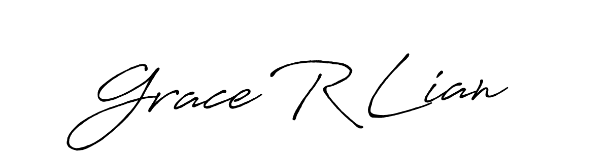 Similarly Antro_Vectra_Bolder is the best handwritten signature design. Signature creator online .You can use it as an online autograph creator for name Grace R Lian. Grace R Lian signature style 7 images and pictures png