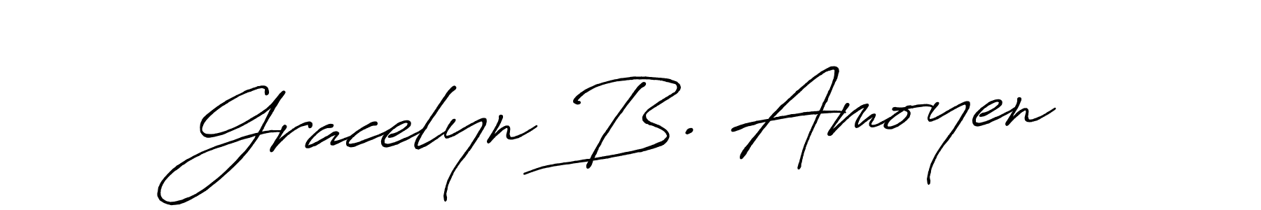 Create a beautiful signature design for name Gracelyn B. Amoyen. With this signature (Antro_Vectra_Bolder) fonts, you can make a handwritten signature for free. Gracelyn B. Amoyen signature style 7 images and pictures png