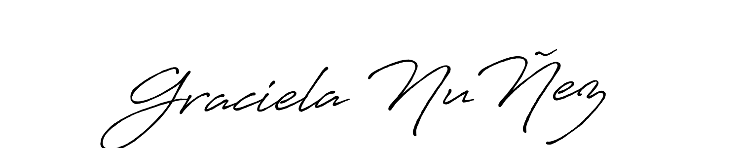 How to make Graciela NuÑez name signature. Use Antro_Vectra_Bolder style for creating short signs online. This is the latest handwritten sign. Graciela NuÑez signature style 7 images and pictures png