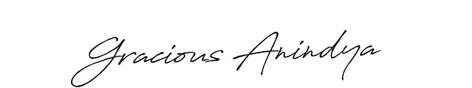 How to make Gracious Anindya name signature. Use Antro_Vectra_Bolder style for creating short signs online. This is the latest handwritten sign. Gracious Anindya signature style 7 images and pictures png