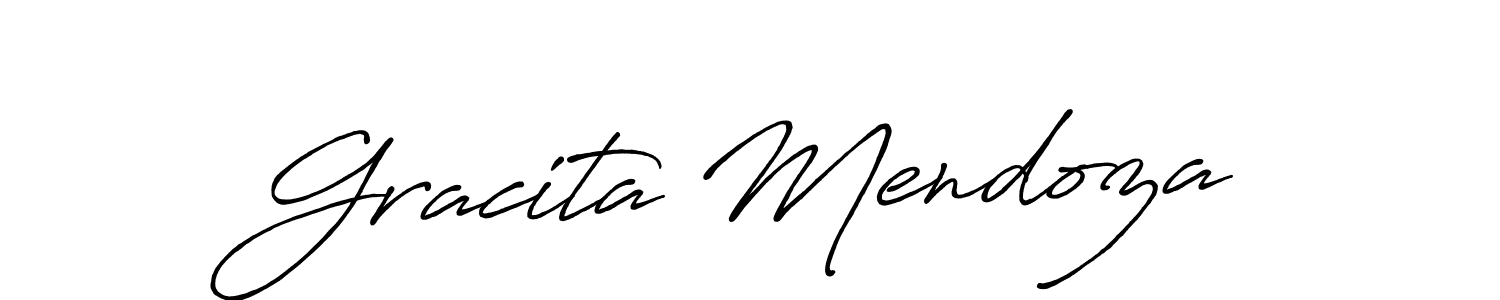 How to make Gracita Mendoza name signature. Use Antro_Vectra_Bolder style for creating short signs online. This is the latest handwritten sign. Gracita Mendoza signature style 7 images and pictures png