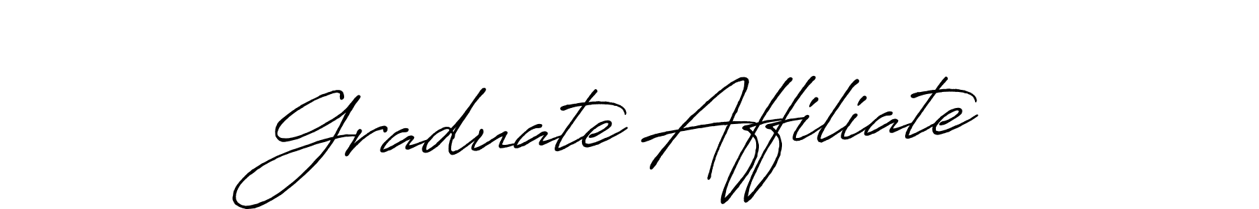 The best way (Antro_Vectra_Bolder) to make a short signature is to pick only two or three words in your name. The name Graduate Affiliate include a total of six letters. For converting this name. Graduate Affiliate signature style 7 images and pictures png