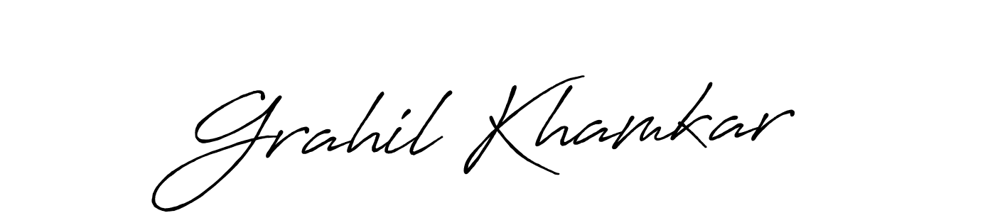 You can use this online signature creator to create a handwritten signature for the name Grahil Khamkar. This is the best online autograph maker. Grahil Khamkar signature style 7 images and pictures png