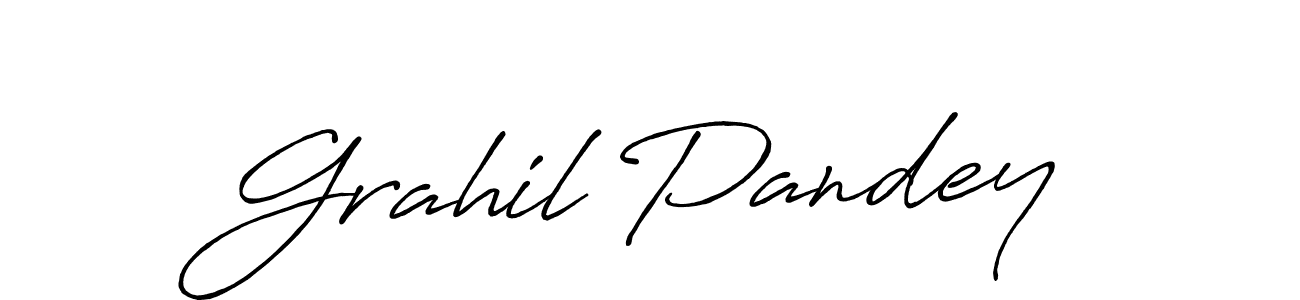 Make a beautiful signature design for name Grahil Pandey. With this signature (Antro_Vectra_Bolder) style, you can create a handwritten signature for free. Grahil Pandey signature style 7 images and pictures png