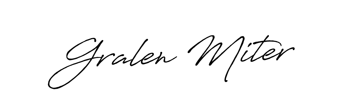 Similarly Antro_Vectra_Bolder is the best handwritten signature design. Signature creator online .You can use it as an online autograph creator for name Gralen Miter. Gralen Miter signature style 7 images and pictures png