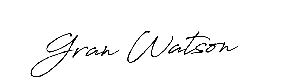 Create a beautiful signature design for name Gran Watson. With this signature (Antro_Vectra_Bolder) fonts, you can make a handwritten signature for free. Gran Watson signature style 7 images and pictures png