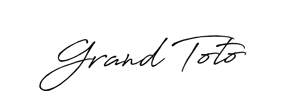 The best way (Antro_Vectra_Bolder) to make a short signature is to pick only two or three words in your name. The name Grand Toto include a total of six letters. For converting this name. Grand Toto signature style 7 images and pictures png