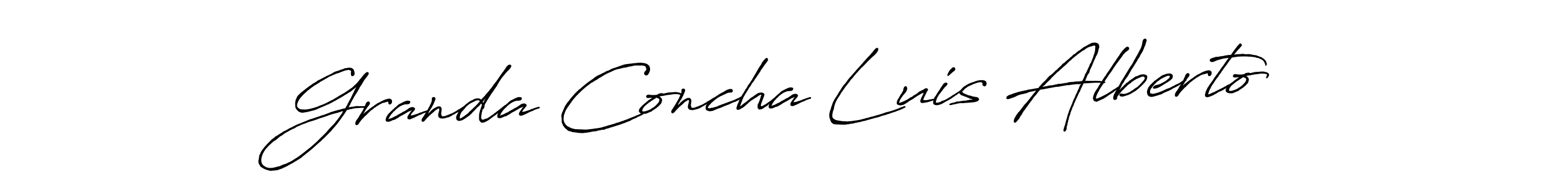 How to make Granda Concha Luis Alberto name signature. Use Antro_Vectra_Bolder style for creating short signs online. This is the latest handwritten sign. Granda Concha Luis Alberto signature style 7 images and pictures png