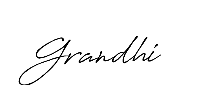 Use a signature maker to create a handwritten signature online. With this signature software, you can design (Antro_Vectra_Bolder) your own signature for name Grandhi. Grandhi signature style 7 images and pictures png