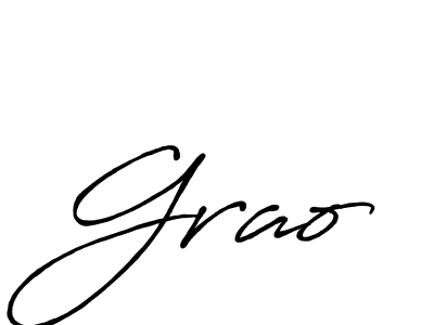 How to make Grao signature? Antro_Vectra_Bolder is a professional autograph style. Create handwritten signature for Grao name. Grao signature style 7 images and pictures png