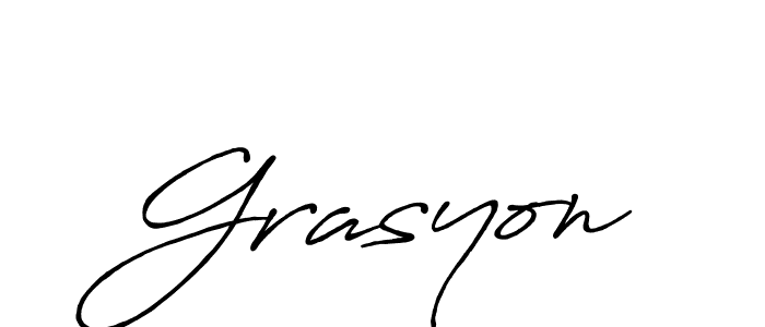 Design your own signature with our free online signature maker. With this signature software, you can create a handwritten (Antro_Vectra_Bolder) signature for name Grasyon. Grasyon signature style 7 images and pictures png