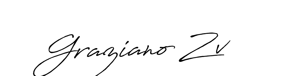 How to make Graziano Zv name signature. Use Antro_Vectra_Bolder style for creating short signs online. This is the latest handwritten sign. Graziano Zv signature style 7 images and pictures png