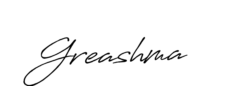 Use a signature maker to create a handwritten signature online. With this signature software, you can design (Antro_Vectra_Bolder) your own signature for name Greashma. Greashma signature style 7 images and pictures png