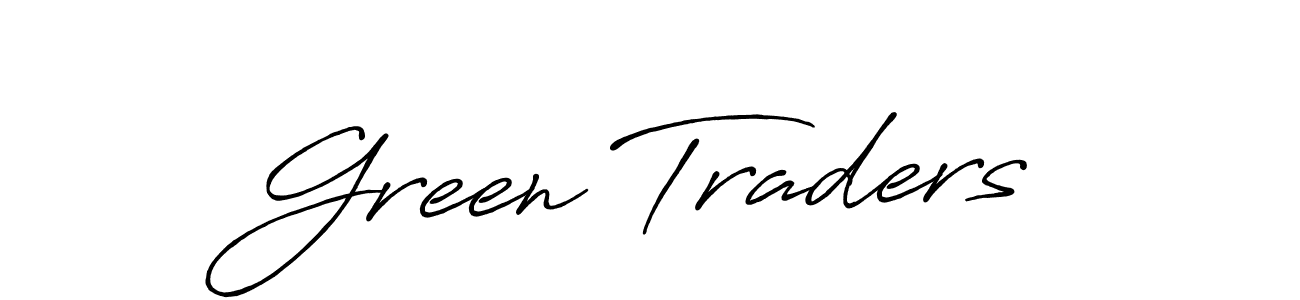 Green Traders stylish signature style. Best Handwritten Sign (Antro_Vectra_Bolder) for my name. Handwritten Signature Collection Ideas for my name Green Traders. Green Traders signature style 7 images and pictures png