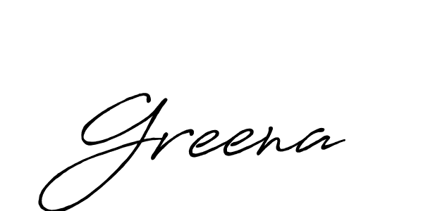 How to make Greena name signature. Use Antro_Vectra_Bolder style for creating short signs online. This is the latest handwritten sign. Greena signature style 7 images and pictures png