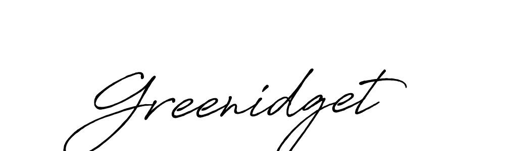 Use a signature maker to create a handwritten signature online. With this signature software, you can design (Antro_Vectra_Bolder) your own signature for name Greenidget. Greenidget signature style 7 images and pictures png