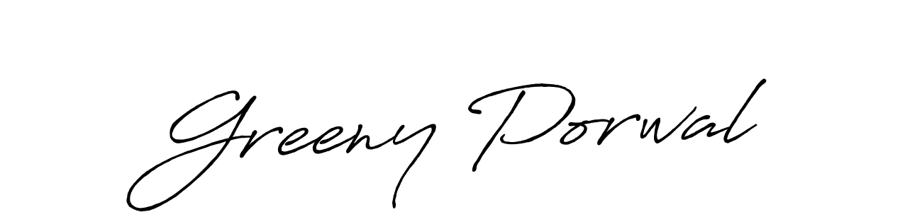 Also we have Greeny Porwal name is the best signature style. Create professional handwritten signature collection using Antro_Vectra_Bolder autograph style. Greeny Porwal signature style 7 images and pictures png
