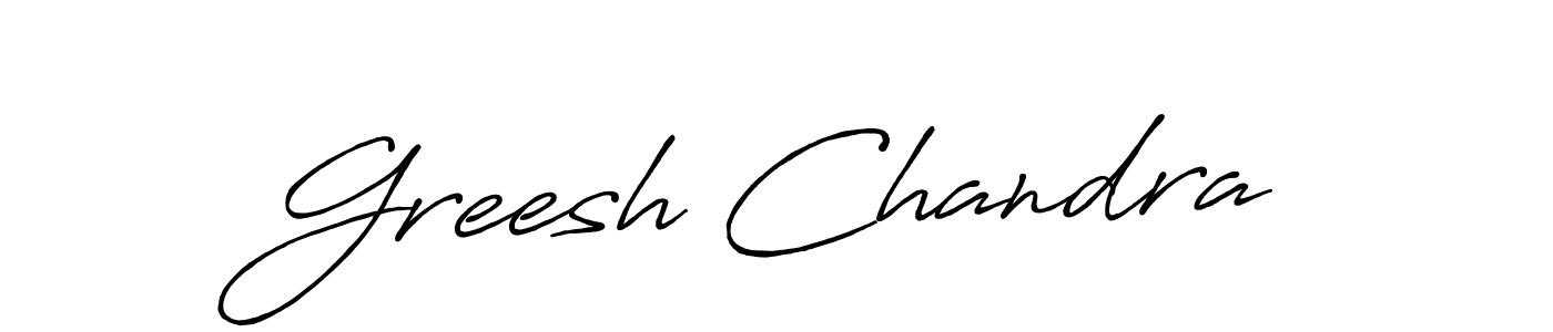 You should practise on your own different ways (Antro_Vectra_Bolder) to write your name (Greesh Chandra) in signature. don't let someone else do it for you. Greesh Chandra signature style 7 images and pictures png